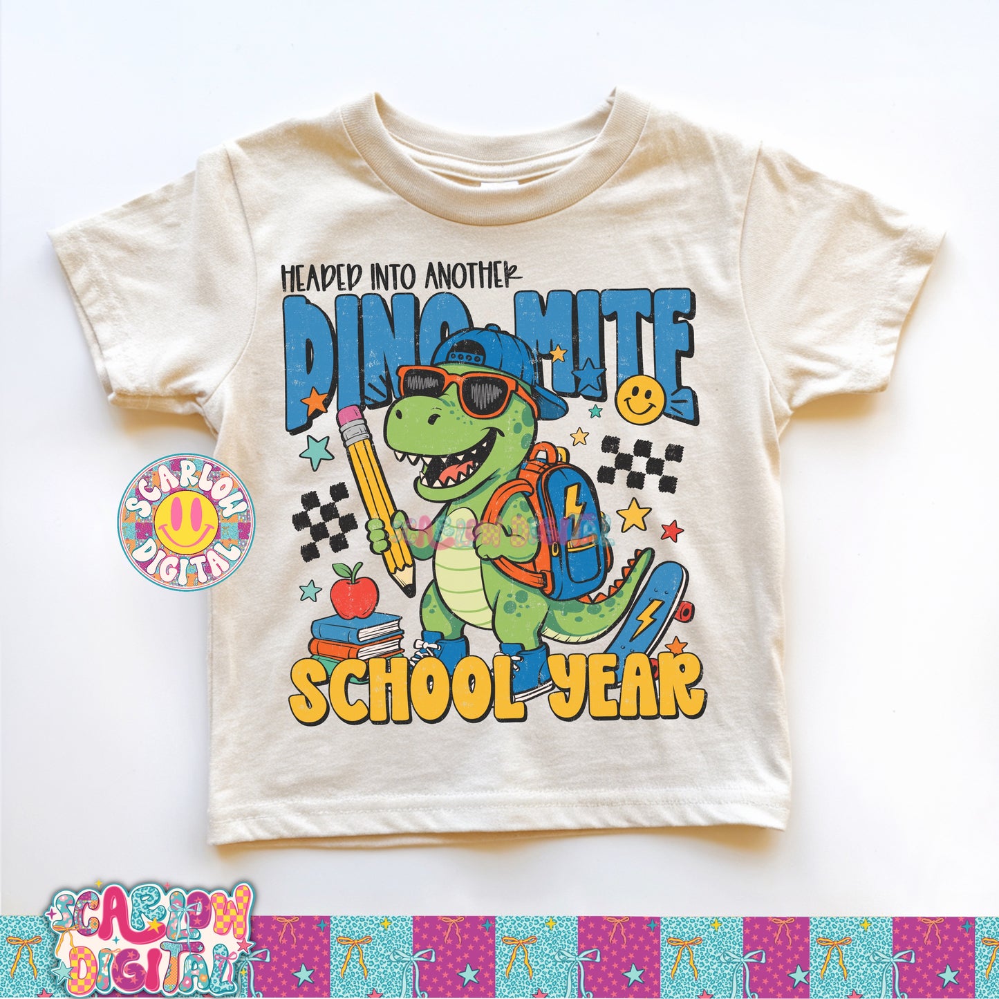 Heading Back Into a Dino-Mite School Year PNG Digital Design