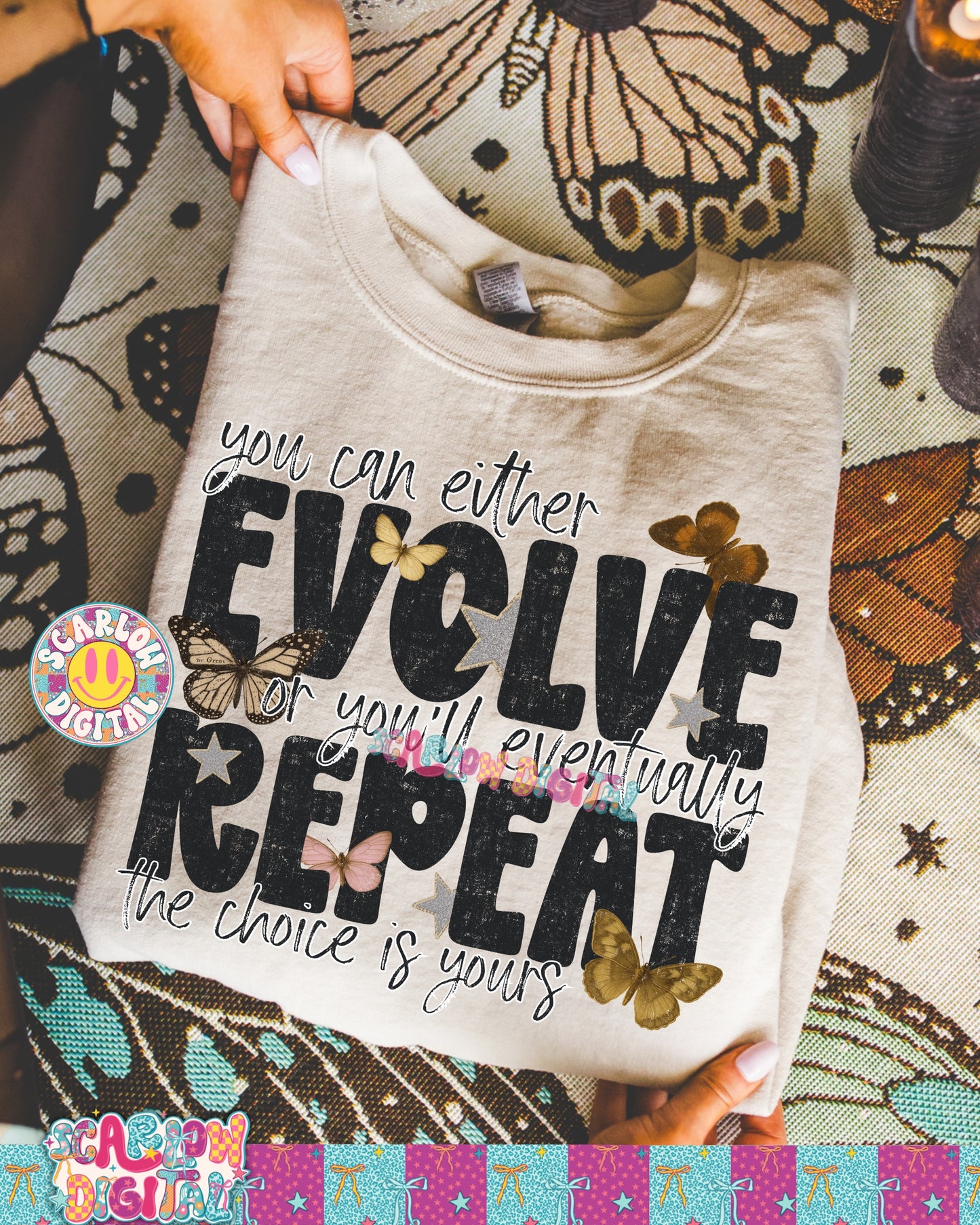 You Can Either Evolve or You'll Eventually Repeat PNG Digital Design