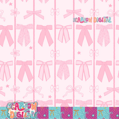 Pink Coquette Bows Seamless Pattern Digital Design