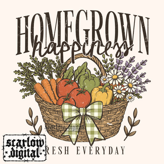 Homegrown Happiness PNG Digital Design