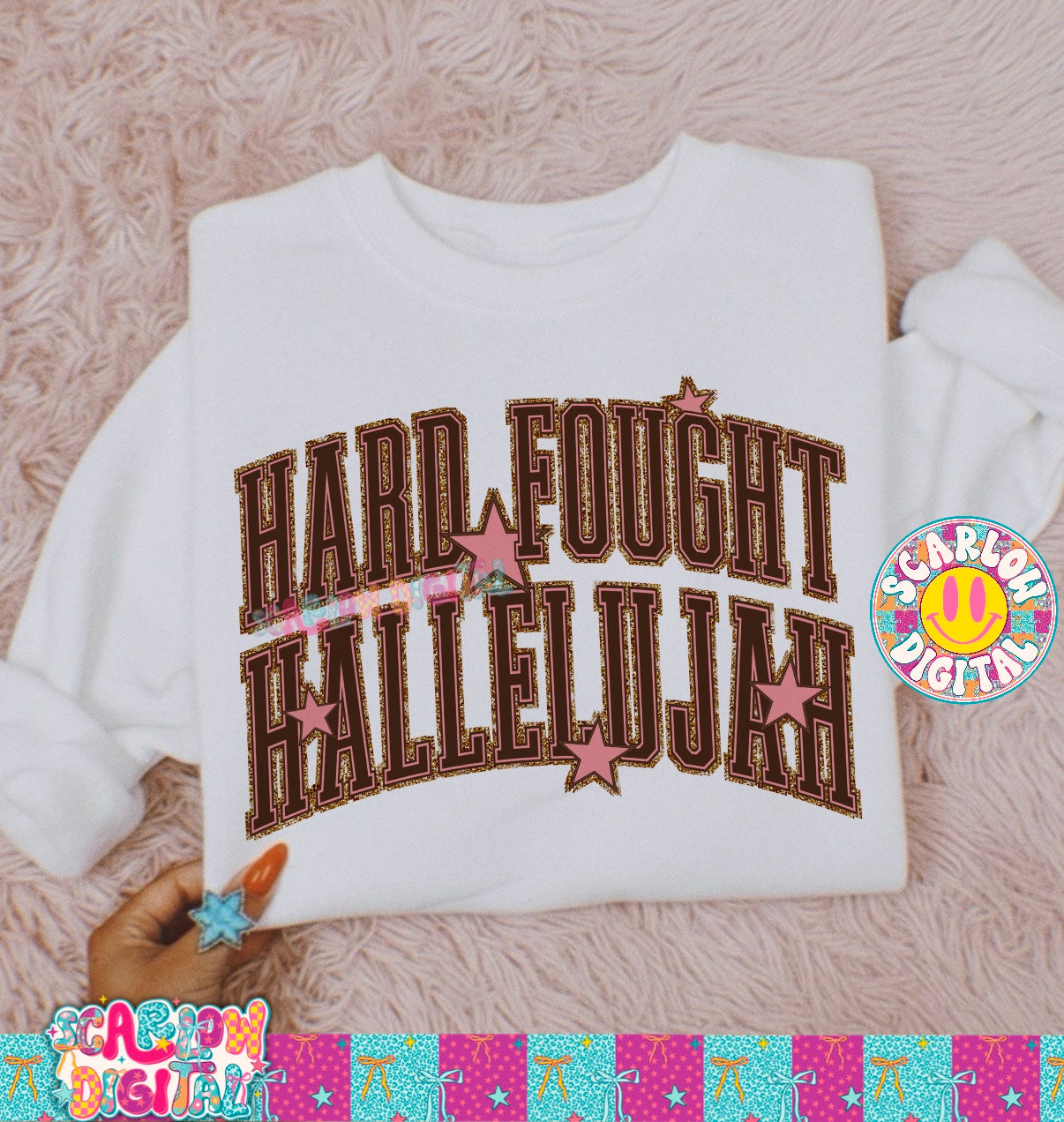 Hard Fought Hallelujah PNG Digital Design