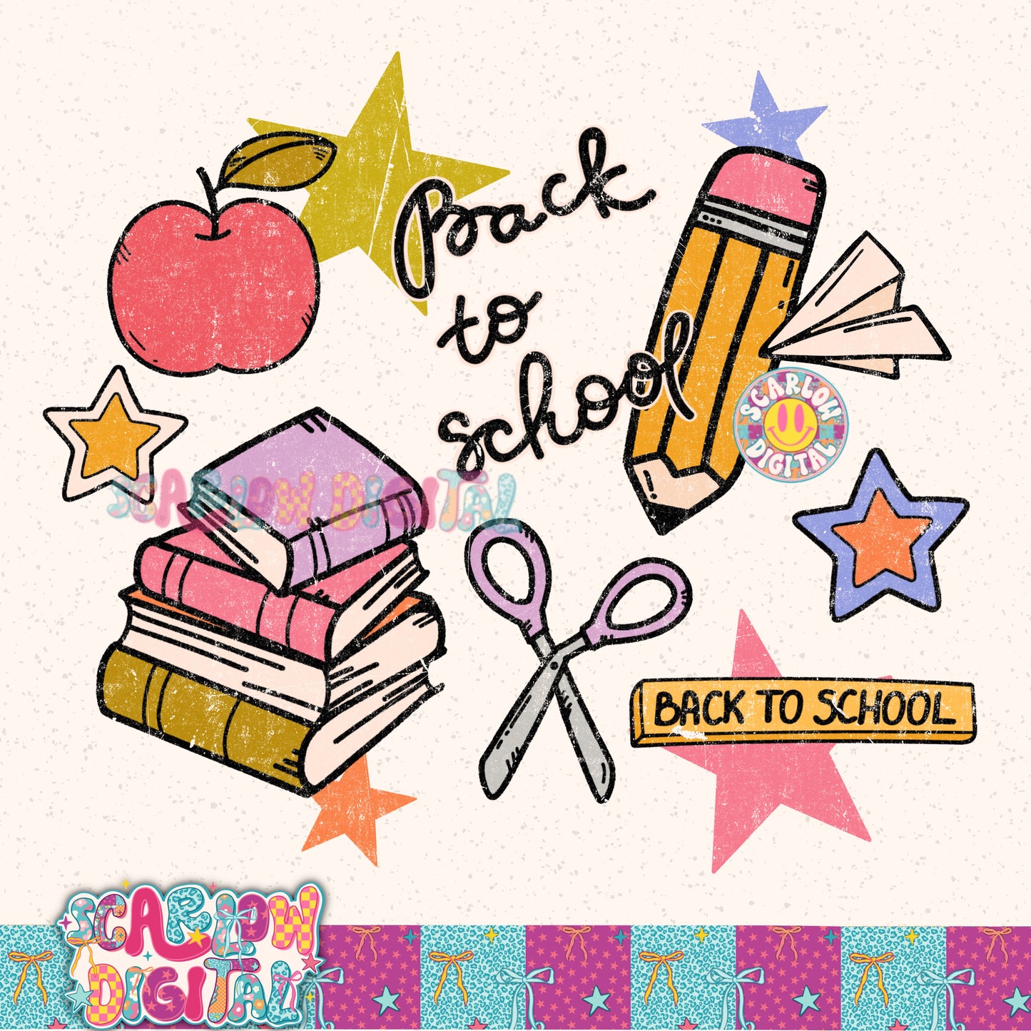 Back to School Doodles PNG Digital Design