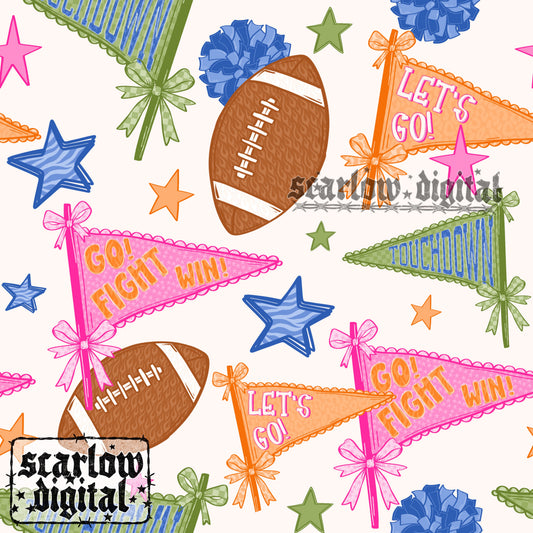 Football Flags Seamless Pattern Digital Design