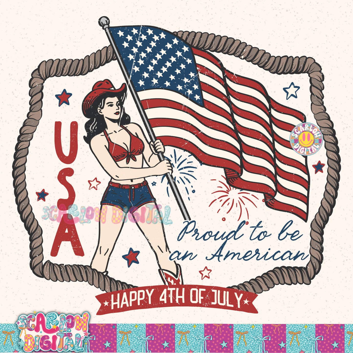 Proud to Be an American PNG Digital Design