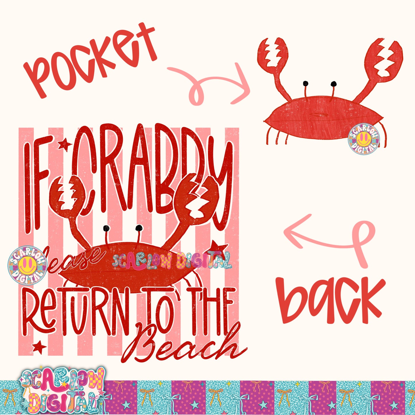 If Crabby Please Return to the Beach PNG Digital Design - Collab With My Brother