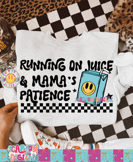 Running on Juice & Mama's Patience in Blue PNG Digital Design