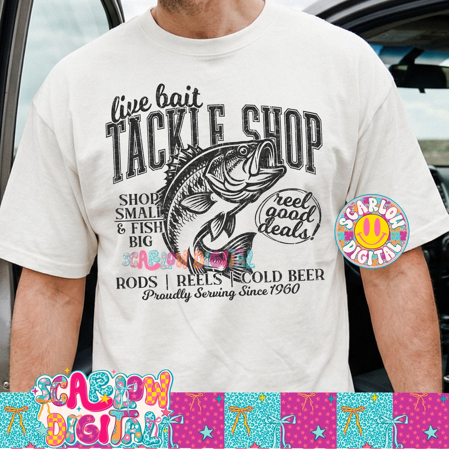 Live Bait Tackle Shop PNG Digital Design