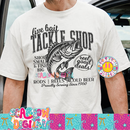 Live Bait Tackle Shop PNG Digital Design