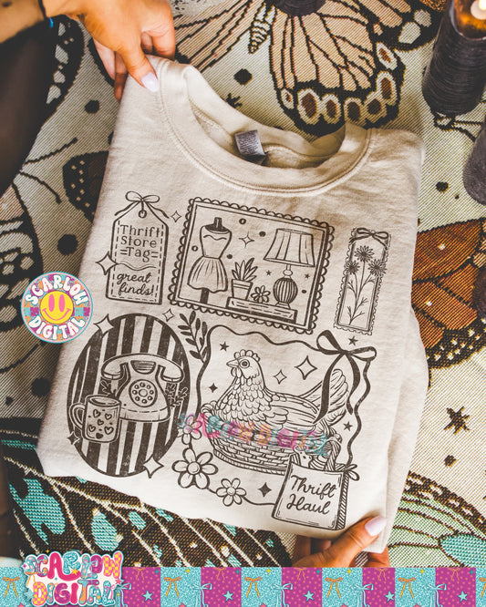 Thrift Store Goods PNG Digital Design