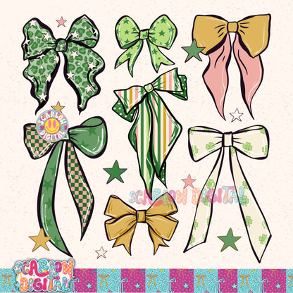 Saint Patrick's Bows PNG Digital Design