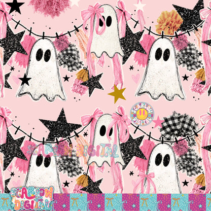 Ghost Garland Seamless Pattern Digital Design
