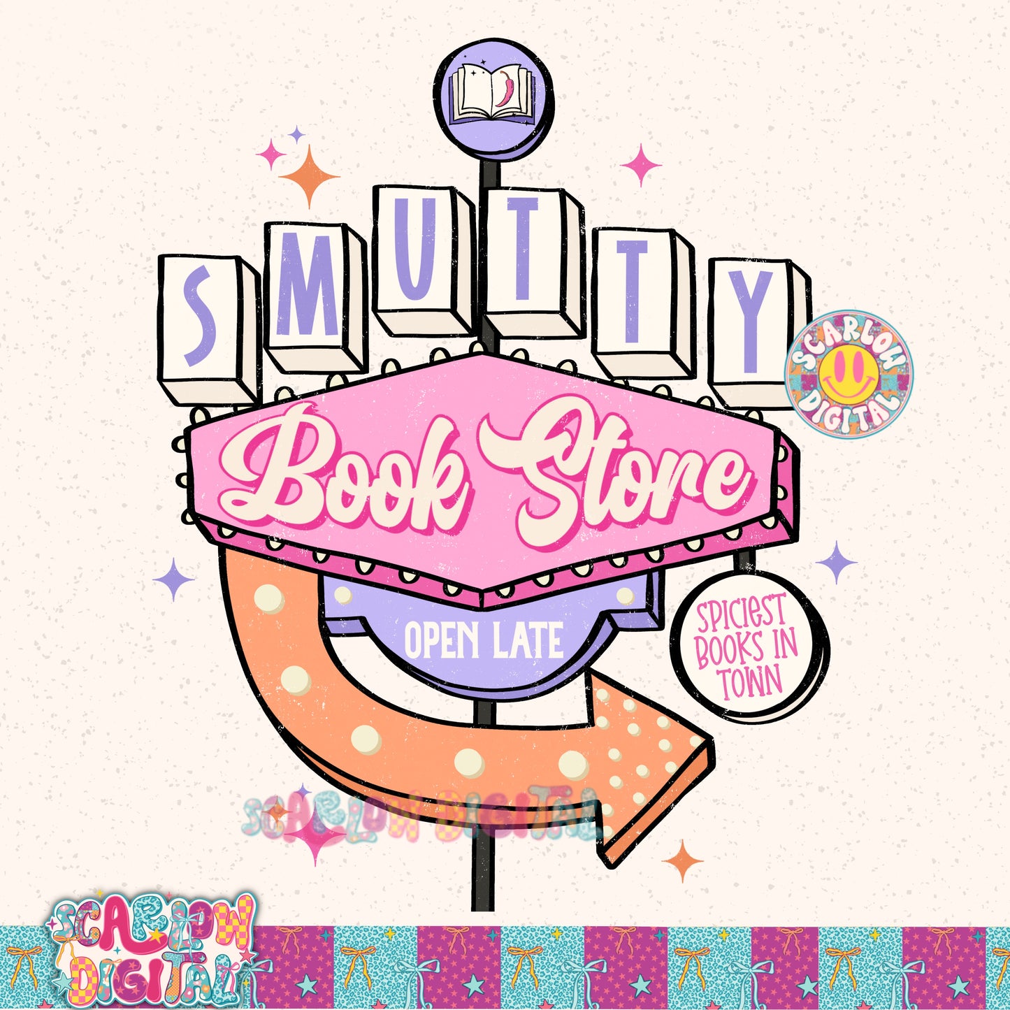 Smutty Bookstore PNG Digital Design