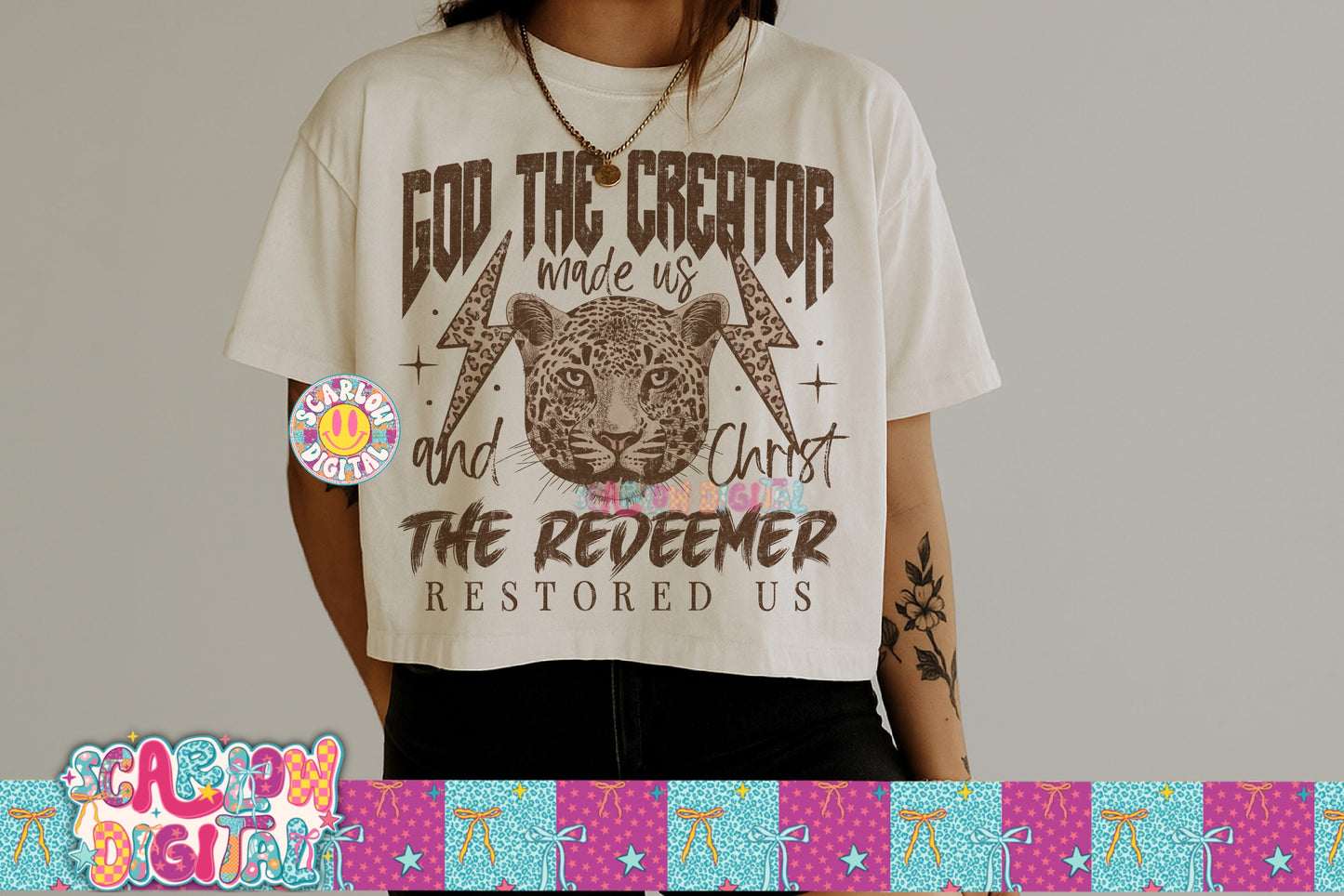 God The Creator Made Us And Christ The Redeemer Restored Us PNG Digital Design