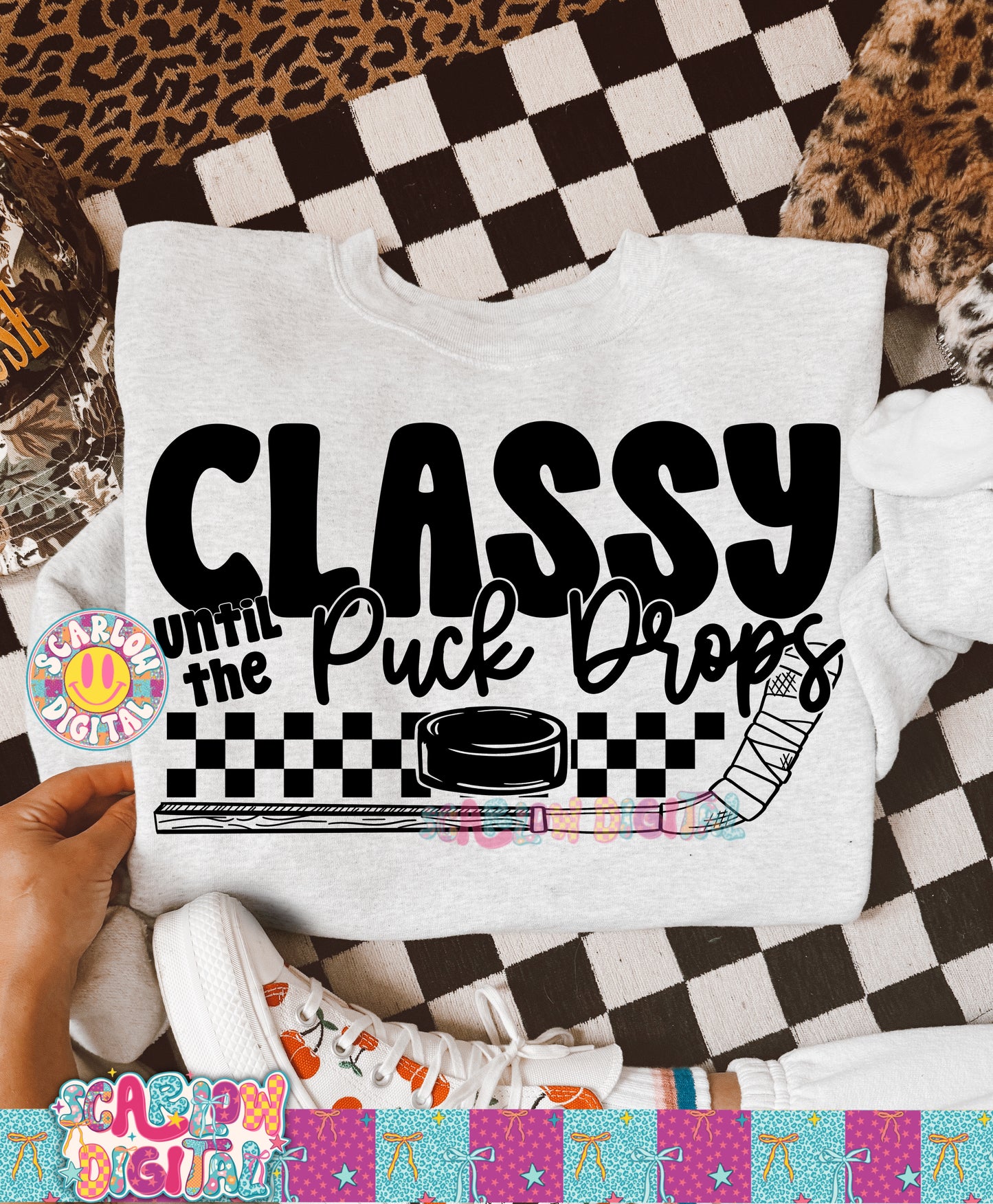 Classy Until the Puck Drops Hockey PNG Digital Design