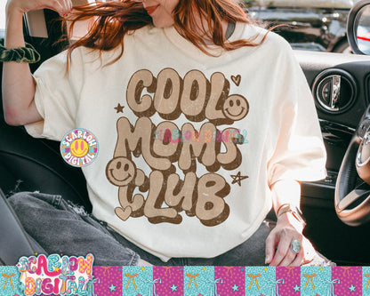 Cool Moms Club in Brown PNG Digital Design