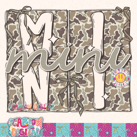 Camo Bow Mini PNG Digital Design