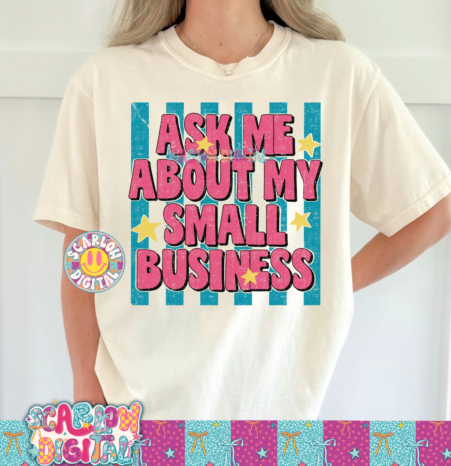 Ask Me About My Small Business PNG Digital Design
