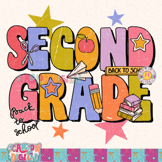 Second Grade Back to School PNG Digital Design