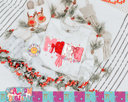 Mama Christmas Bow PNG Digital Design