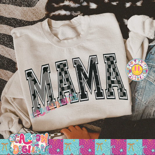 Black and Grey Mama PNG Digital Design