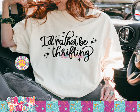 I'd Rather Be Thrifting PNG Digital Design