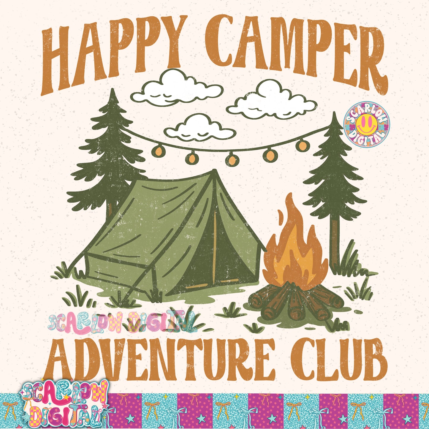 Happy Camper Adventure Club PNG Digital Design