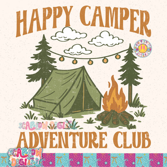 Happy Camper Adventure Club PNG Digital Design