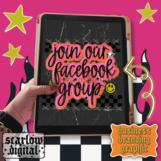 Social Media Marketing Post - Join Our Facebook Group PNG and JPEG