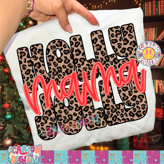 Holly Jolly Mama PNG Digital Design