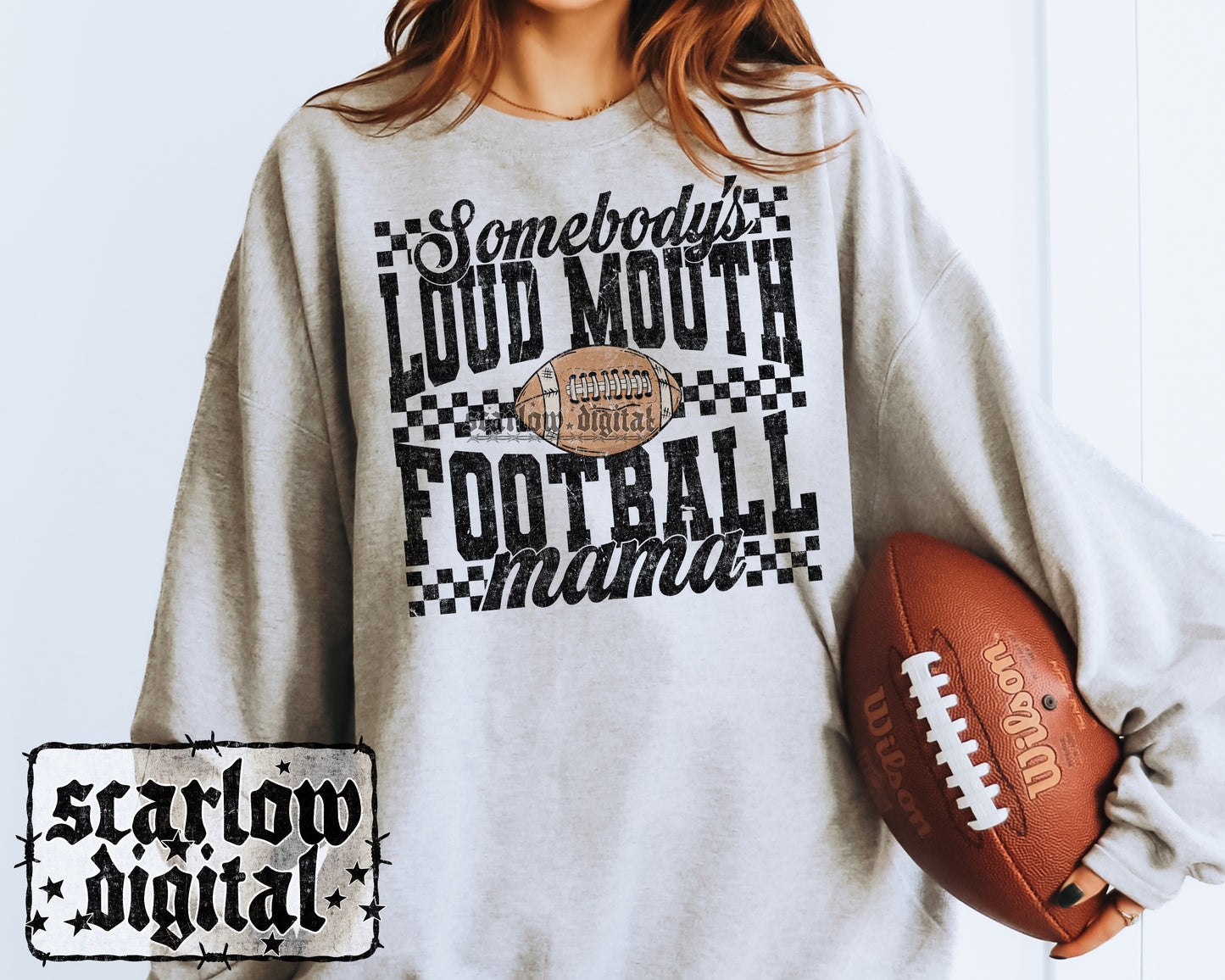 Football Mama PNG Digital Design