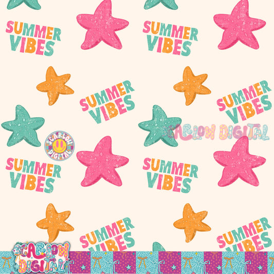 Summer Vibes Seamless Pattern Digital Design