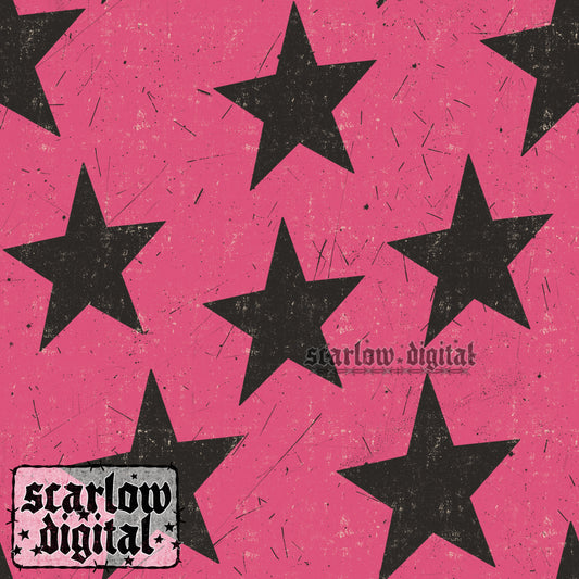 Pink Stars Seamless Pattern Digital Design