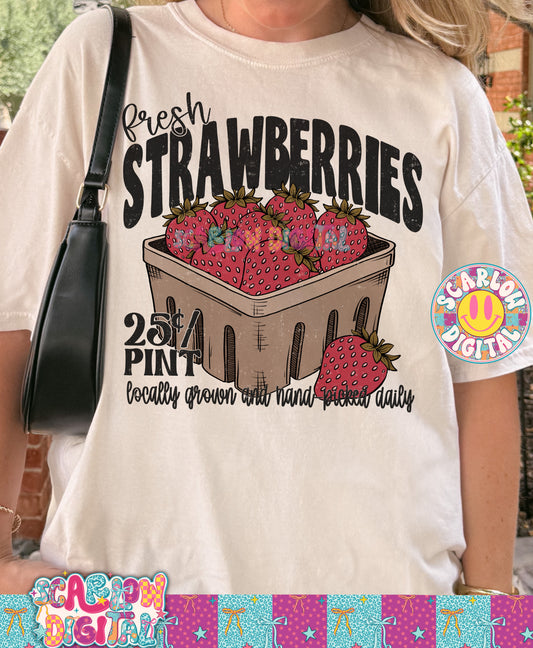 Fresh Strawberries PNG Digital Design