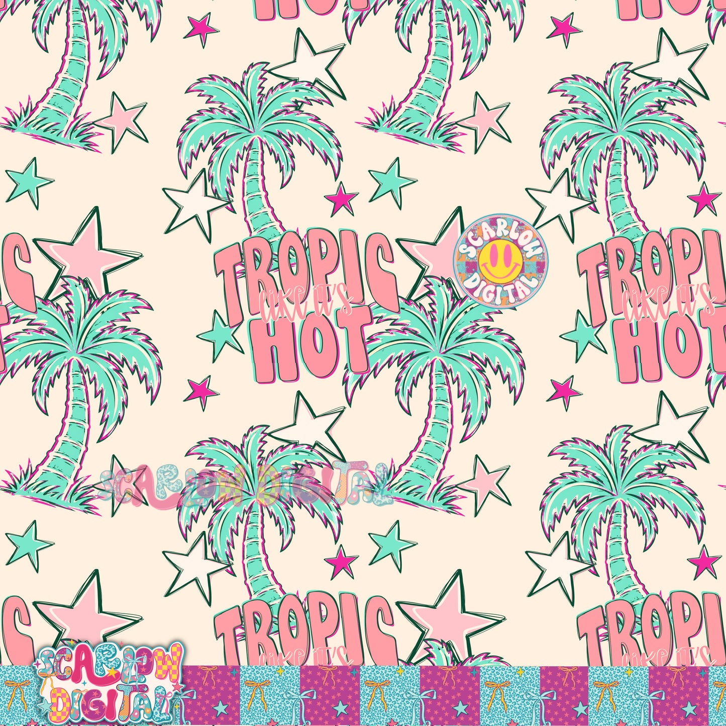 Tropic Like It's Hot Seamless Pattern Digital Design