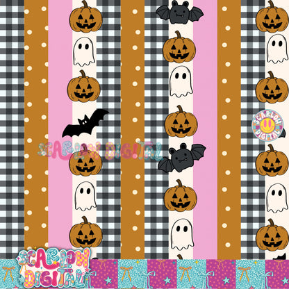 NEW NEW NEW! Spooky Halloween Stripes Seamless Pattern Digital Design