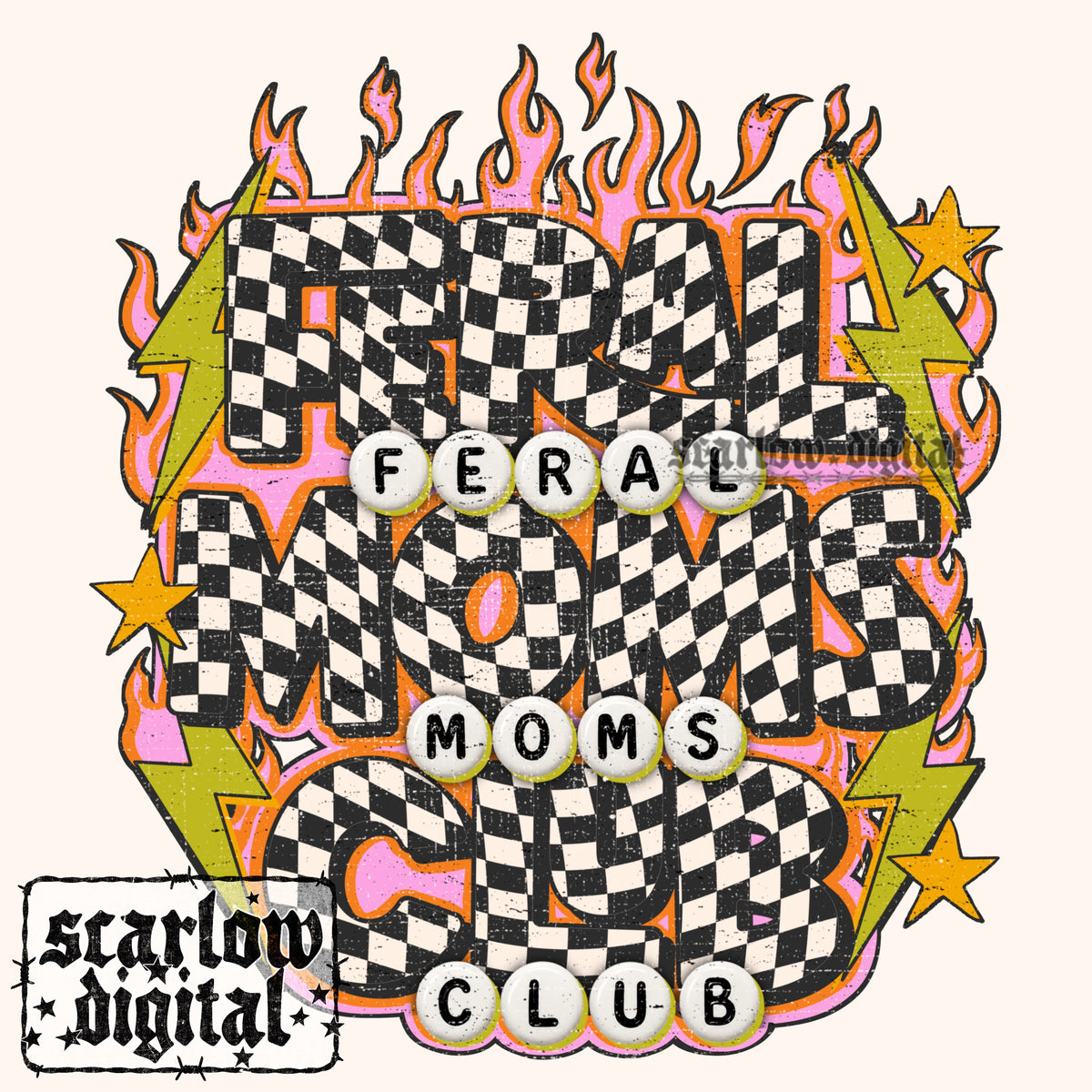 Feral Moms Club PNG Digital Design