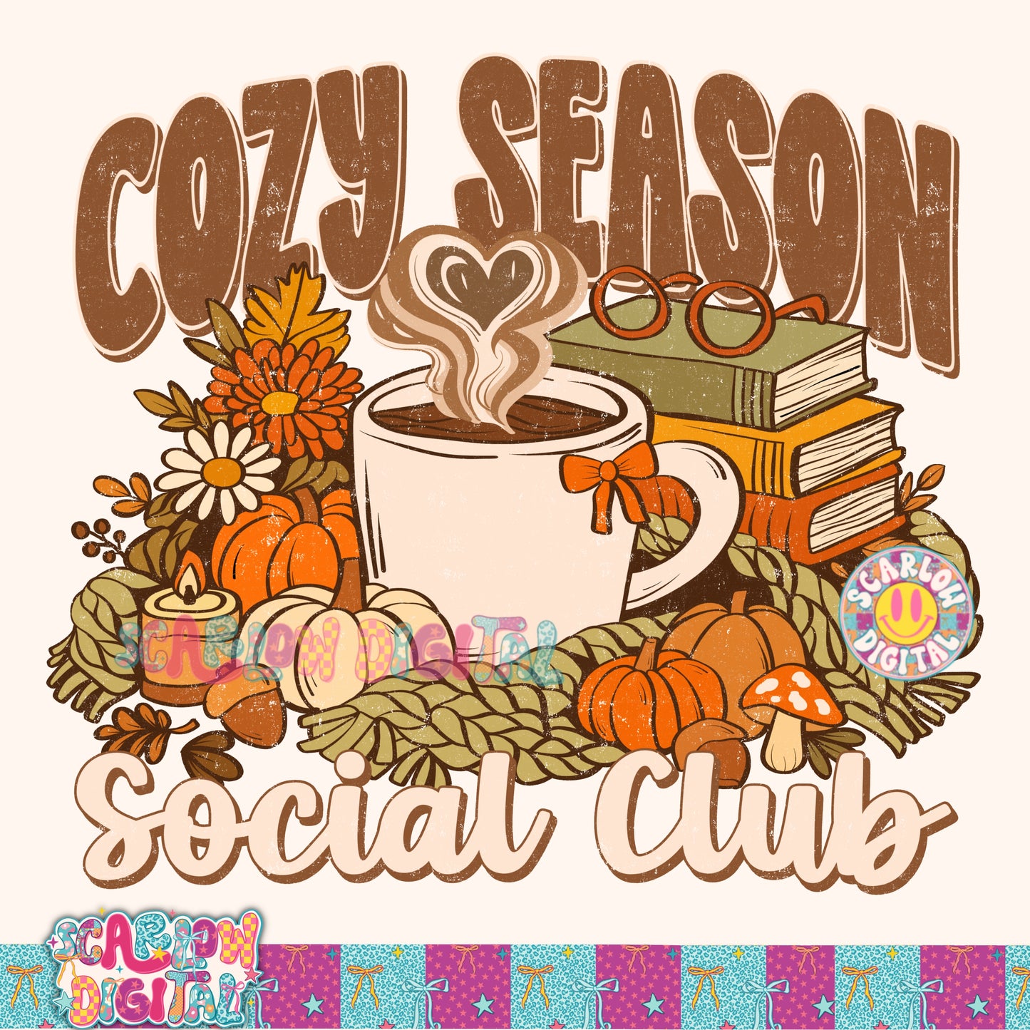Cozy Season Social Club PNG Digital Design