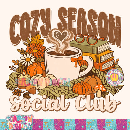 Cozy Season Social Club PNG Digital Design