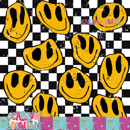 Trippy Faces Seamless Pattern Digital Design