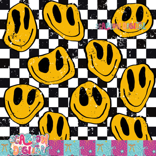 Trippy Faces Seamless Pattern Digital Design