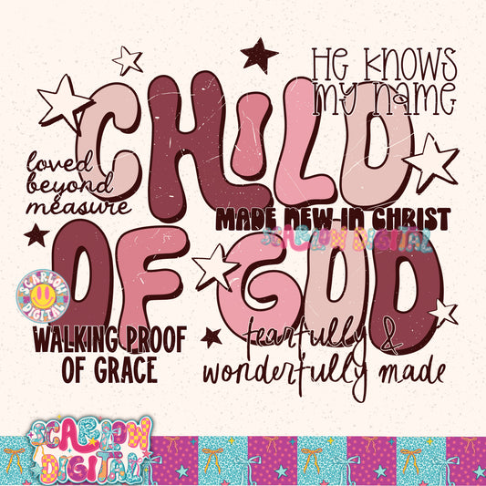 Child of God Girls PNG Digital Design