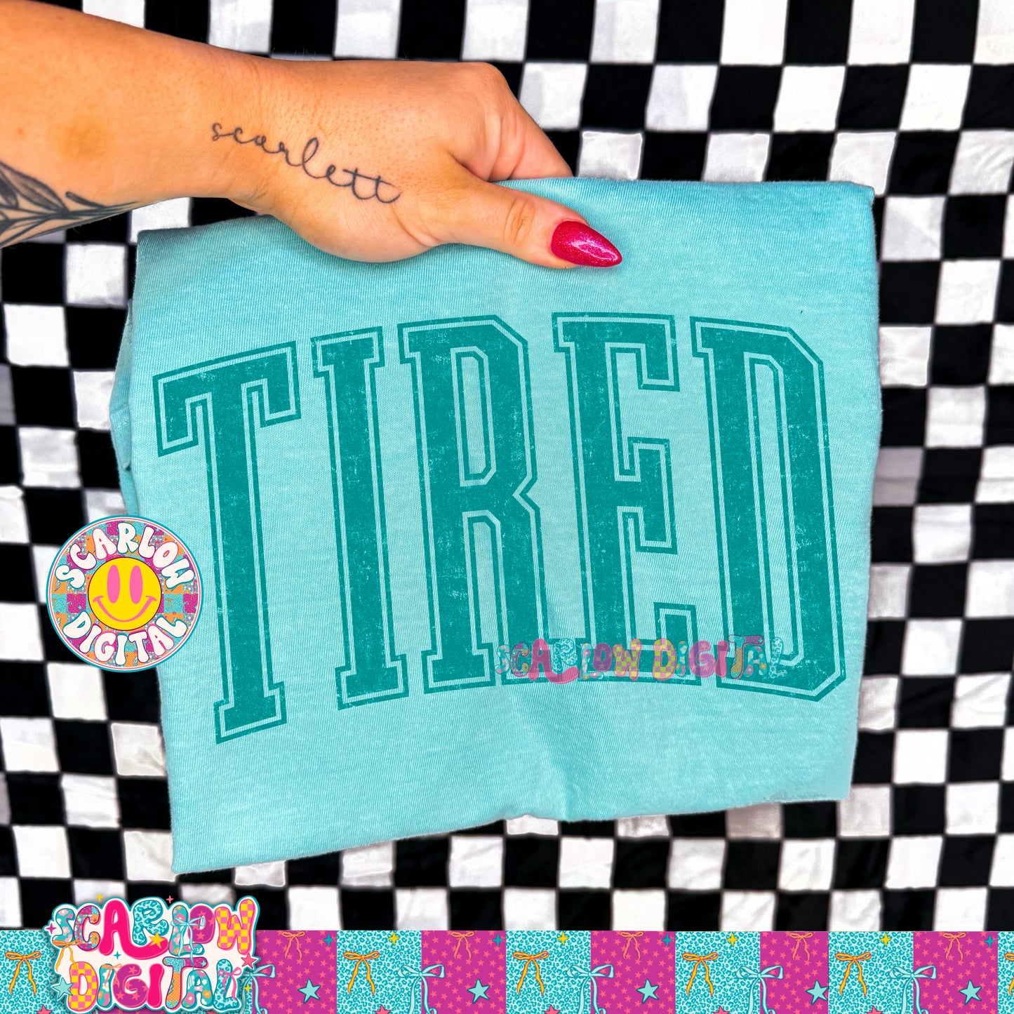 Tired Varsity PNG Digital Design