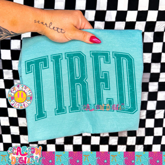 Tired Varsity PNG Digital Design