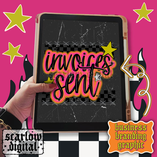 Invoices Sent Social Media Graphic Business Branding