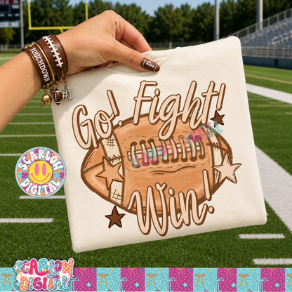 Go Fight Win Football PNG Digital Design