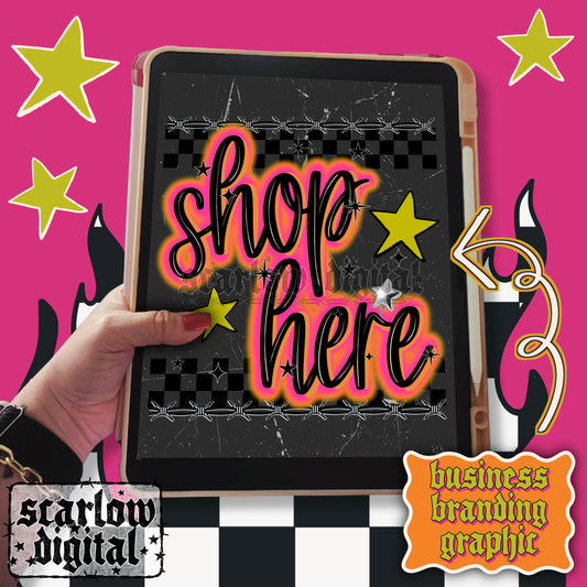 Shop Here Social Media Graphic Business Branding
