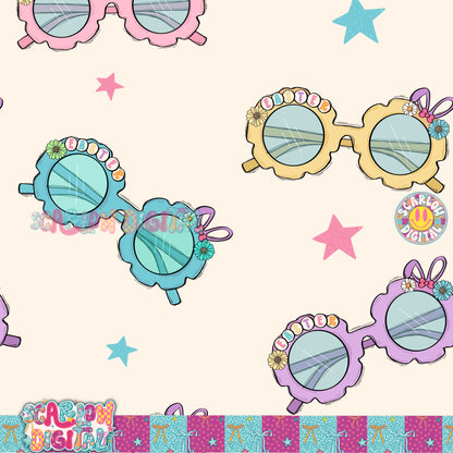 Easter Glasses Seamless Pattern Digital Design