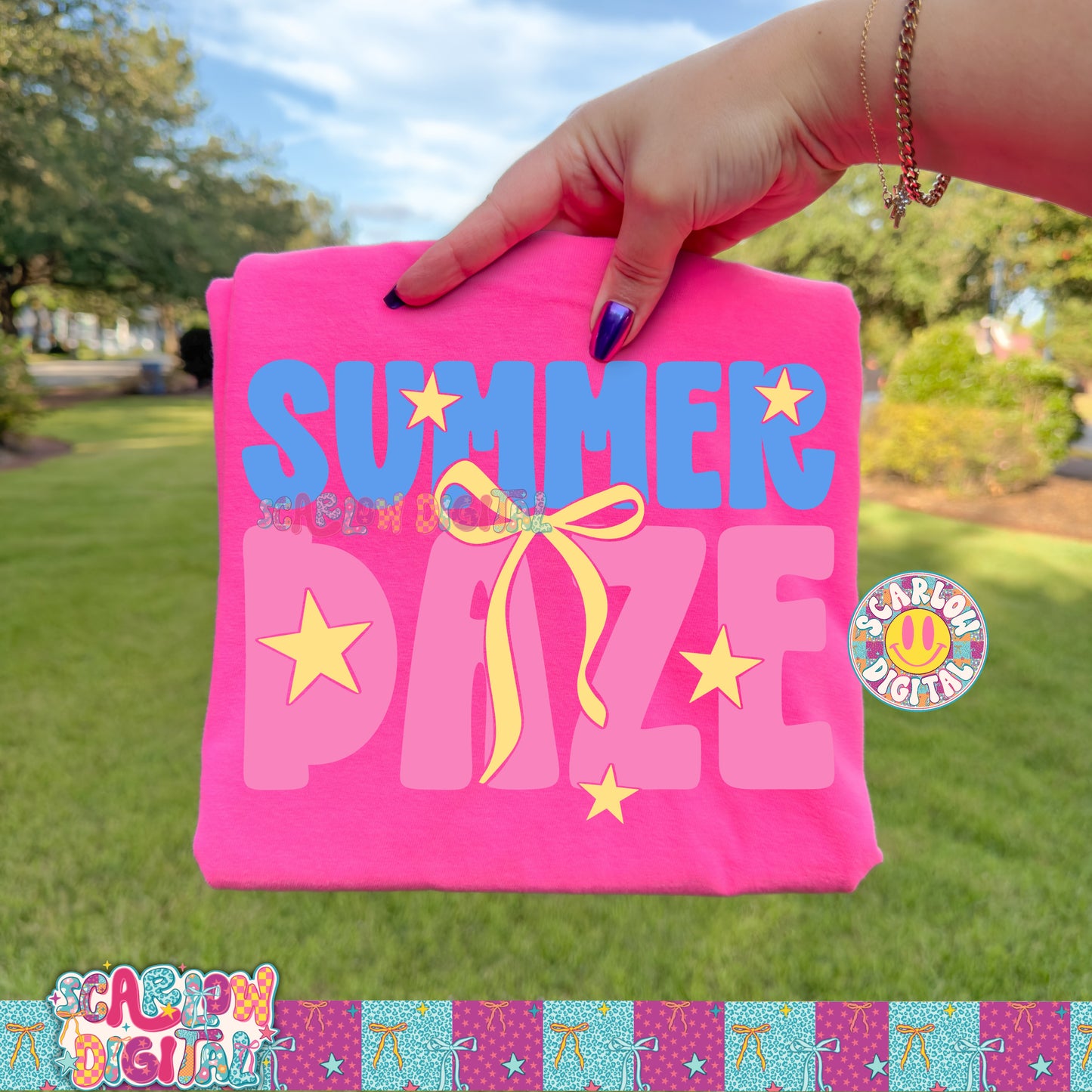 Summer Daze PNG Digital Design