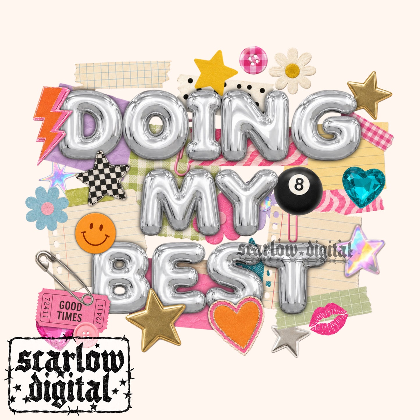 Doing My Best PNG Digital Design