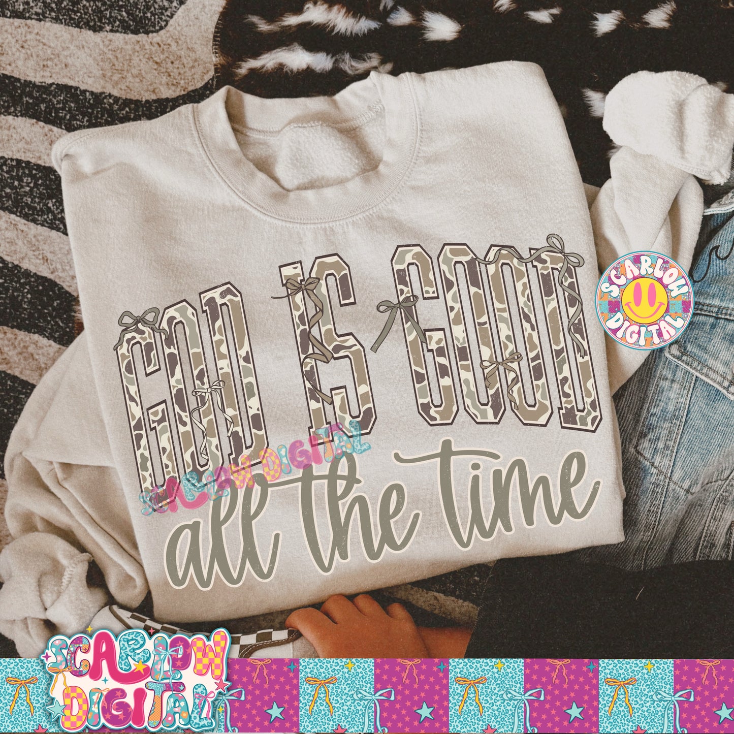 God is Good All the Time in Camo PNG Digital Design